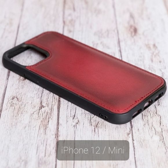 iPhone 12/Mini Premium Leather Wallet Case Red - Picture 9 of 12